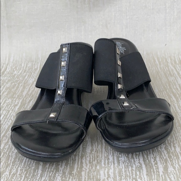 dexflex comfort Shoes | Dexflex Black Wedge Sandals Size W | Poshmark